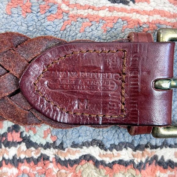 Banana Republic Safari & Travel Clothing Co. Brown Leather Braided Belt MEDIUM main image 9